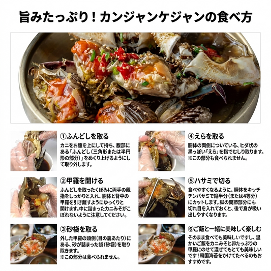 カンジャンケジャン 1杯 400g 간장게장 (カニの重量：240g前後)